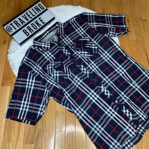 Beyond the Limit Plaid Short Sleeve Button Down